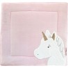 Tapis de Parc Licorne rose Blanc - 100 x 100 cm - Doudou Et Compagnie