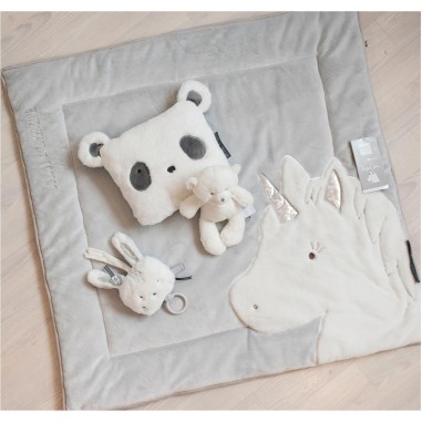 Tapis d'éveil Licorne Gris : Tapidou - Doudou Et Compagnie