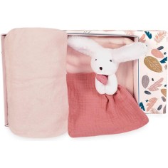 Plaid & Doudou - Happy Boho - plaid rose - taille 100x70 cm - Doudou et Compagnie