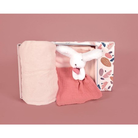 Plaid & Doudou - Happy Boho - plaid rose - taille 100x70 cm - Doudou et Compagnie