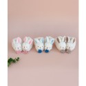 Coffret cadeau naissance chaussons lapin rose avec hochet Blanc - 0/6 mois - Doudou Et Compagnie