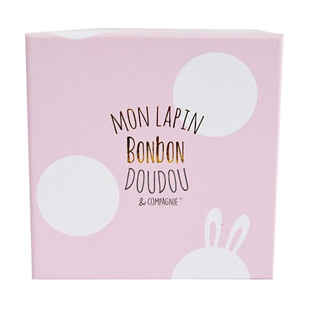 Chaussons avec hochet - lapin bonbon rose -6 mois - Doudou Et Compagnie