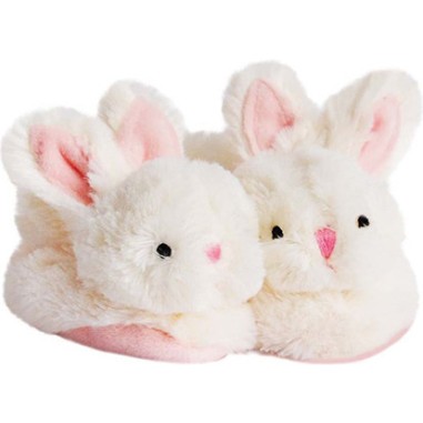 Chaussons avec hochet - lapin bonbon rose -6 mois - Doudou Et Compagnie
