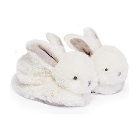 Chaussons Lapin Bonbon taupe 0-6 mois - Doudou Et Compagnie