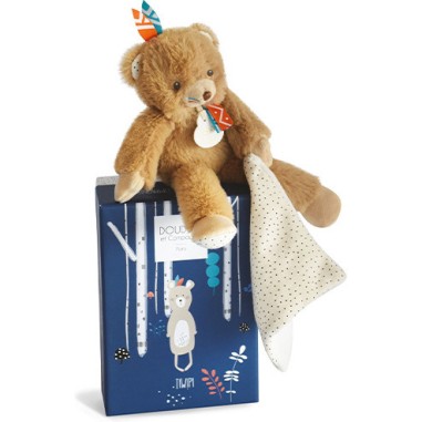 Peluche Ours marron avec Doudou Tiwipi - Doudou Et Compagnie