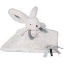 Coffret Doudou plat Lapin bleu Blanc - Happy Glossy - 25 cm - Doudou Et Compagnie