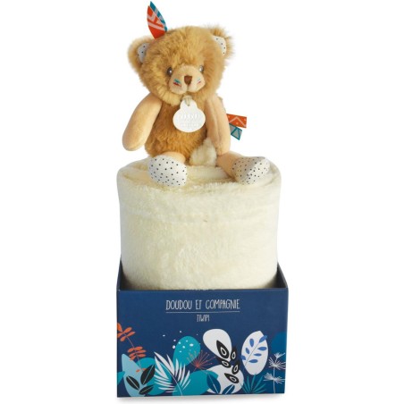 Plaid et doudou ours Tiwipi - Doudou Et Compagnie
