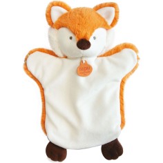 Marionnette à main Renard roux Orange - 25 cm - Doudou Et Compagnie