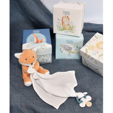 Doudou attache sucette peluche Renard Unicef - Doudou Et Compagnie