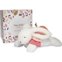 Doudou Blanc Coffret Pantin Lapin Vieux rose - Happy Boho - 25 cm - Doudou Et Compagnie