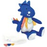 Peluche de dinosaure bleu avec doudou - Sashou - 25 cm - Doudou et Compagnie