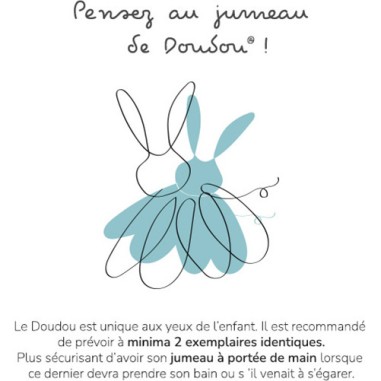 Pantin en coton Bio Souris avec mouchoir gris - Doudou et Compagnie