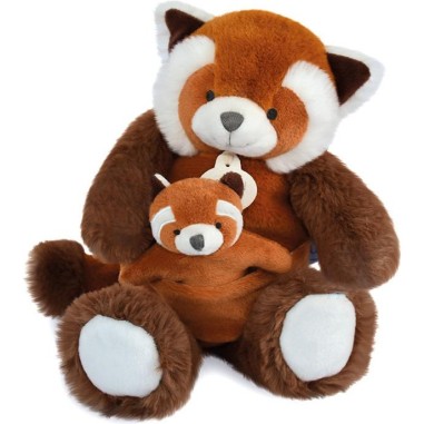 Unicef Peluche Panda roux avec bébé 25 cm - Doudou et Compagnie