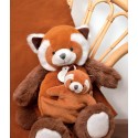 Doudou Panda rouge Orange Peluche Panda roux avec bébé - 25 cm - Unicef - Doudou et Compagnie