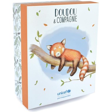 Unicef Peluche Panda roux avec bébé 25 cm - Doudou et Compagnie