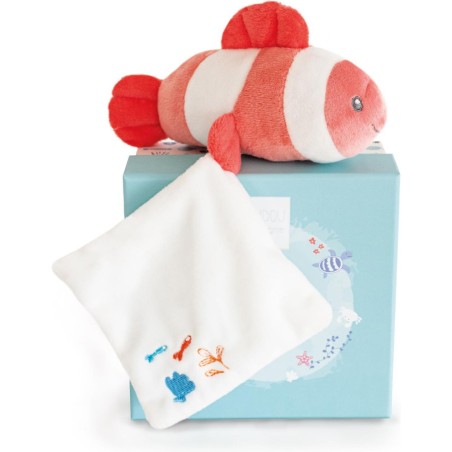 Poisson clown mignon avec doudou corail - Doudou Et Compagnie