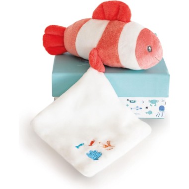 Poisson clown mignon avec doudou corail - Doudou Et Compagnie