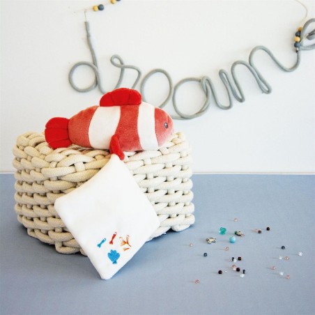Poisson clown mignon avec doudou corail - Doudou Et Compagnie