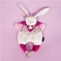 Doudou Lapin marionnette Rose - Petit sac - Amusette 3 En 1 - Doudou et Compagnie