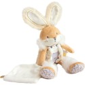 Coffret peluche lapin de sucre Beige - lapin mouchoir blanc - 31 cm - Doudou Et Compagnie