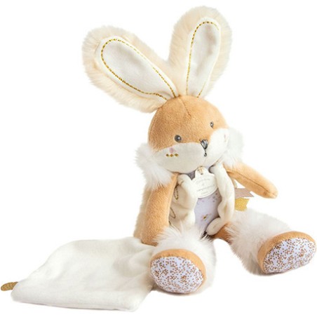 Coffret peluche lapin de sucre - lapin mouchoir blanc - Doudou Et Compagnie