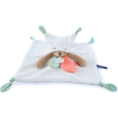 Doudou plat Ours 3 histoires Blanc - Doudou et Compagnie