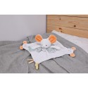 Doudou plat souris blanc avec marionnette à doigt Beige - 30 cm - Doudou et Compagnie