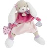 Marionnette à main Chien Toopi girl rose Blanc - 28 cm - Doudou Et Compagnie