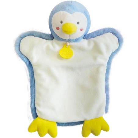 Marionnette à main Pingouin bleu - Doudou Et Compagnie