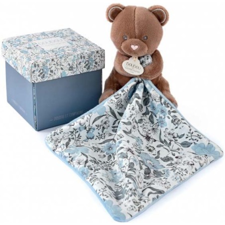 Boh'Aime Doudou Ours Marron avec mouchoir - Doudou et Compagnie