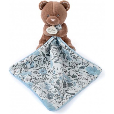 Boh'Aime Doudou Ours Marron avec mouchoir - Doudou et Compagnie