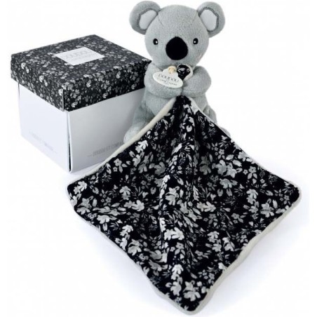 Boh'Aime Doudou Koala gris avec mouchoir - Doudou et Compagnie