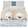 Chaussons bébé en peluche Lion Blanc - Unicef -6 mois - Doudou et Compagnie