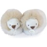 Chaussons bébé en peluche Lion Blanc - Unicef -6 mois - Doudou et Compagnie