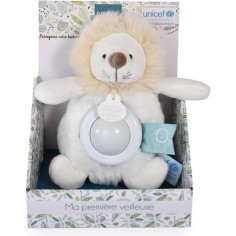 Peluche veilleuse lion Blanc - 15 cm - Unicef - Doudou et Compagnie