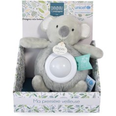 Peluche veilleuse Koala Gris - 15 cm - Unicef - Doudou et Compagnie