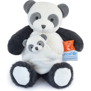 Unicef Peluche Panda avec bébé 25 cm - Doudou et Compagnie