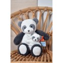 Doudou Blanc Peluche Panda avec bébé - 25 cm - Unicef - Doudou et Compagnie