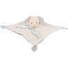 Doudou carré plat chien bleu en coton Bio - 25 cm - Doudou et Compagnie