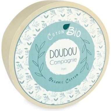 Doudou plat en coton Bio Chien bleu - Doudou et Compagnie