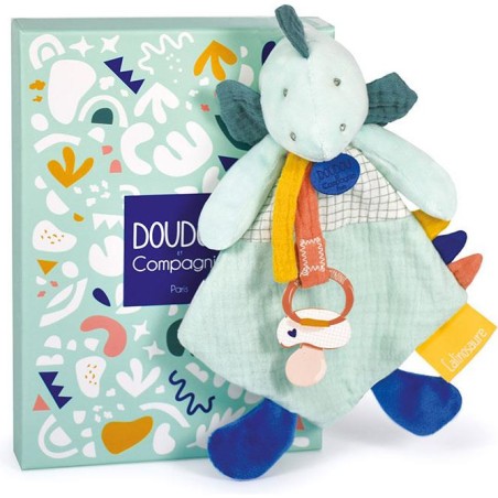 Filou, Doudou attache-sucette amande : Les Calinosaures - Doudou et Compagnie