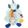 Doudou Bleu Coffret peluche dinosaure vert - Attache-tetine Filou - 23 cm - Doudou et Compagnie