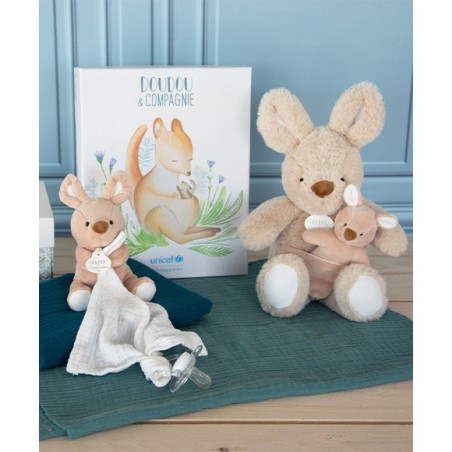 Unicef Bebe & Moi - Kangourou - taille 25 cm - Doudou et Compagnie