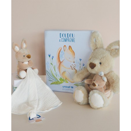 Unicef Bebe & Moi - Kangourou - taille 25 cm - Doudou et Compagnie