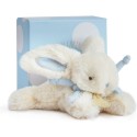 Peluche Lapin Bonbon Bleu Blanc - 16 cm - Doudou Et Compagnie