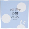 Peluche Lapin Bonbon Bleu Blanc - 16 cm - Doudou Et Compagnie