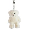 Porte clé ours en peluche blanc - 15 cm - Doudou Et Compagnie