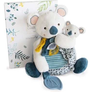 Coffret peluche d'activités Yoca le koala et son bébé Blanc - 25 cm - Doudou Et Compagnie