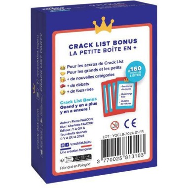 Crack List - Bonus 1 - Jeux de société - Yaqua Studio