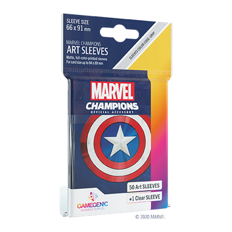 Protège cartes 50 sleeves Marvel Champions Captain America - Gamegenic
